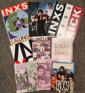 INXS Memorabilia PACK - 3 Tour Programs, 3 Magazines, 1 pamphlet, 3 Press Kit + - Picture 1 of 6