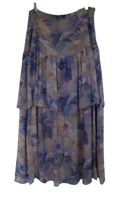 Ralph Lauren Tiered Chiffon Skirt Womens 10 Purple Mix - image 1 of 4