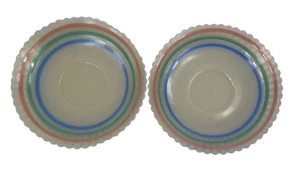 Macbeth Evans Cremax Petalware Cremax Pastel Saucer Plates Set Of 2 - Picture 1 of 9