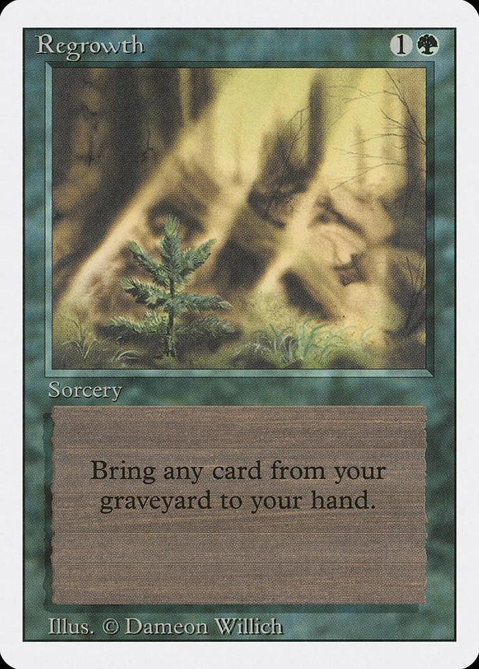 Regrowth Revised HEAVILY PLD Green Uncommon MAGIC THE GATHERING CARD ABUGames - Image 1 of 1