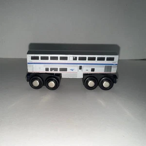 Wooden Amtrak Superliner Sleeping Car Train 4.5 inch Wood Model Train RETIRED - Picture 1 of 7