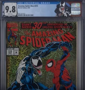 PRIMO: Amazing SPIDER-MAN #375 VENOM etichetta personalizzata 1993 Marvel quasi nuovo/MT 9,8 CGC - Foto 1 di 3