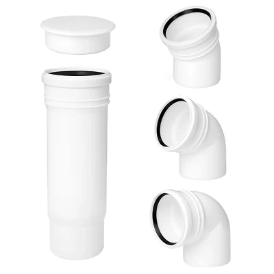 HT Abwasserrohr Rohr Abfluss Abzweig Bogen Enddeckel PP Entwässerung Kunststoff - Bild 1 von 2