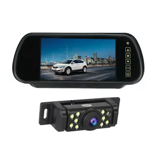 7" Touch Button Monitor Mirror Auto Rear View Reverse Backup Camera Night Vision - Picture 1 of 12