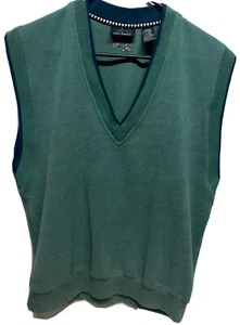 Vintage Greg Norman Mens Size M Shark Golf Sweater Vest Cotton Old Stock 1990s - Picture 1 of 4