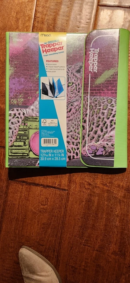 Trapper Keeper Mead Original Binder Retro Style Portfolio Cheetah Green Purple