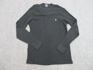Polo Ralph Lauren Shirt Mens Medium Black Waffle Knit Sleep Wear Pony Logo - Picture 1 of 10