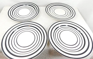 4er Set Tischplatte Gallery Brigham 8,5 Zoll Teller weiß mit schwarzen Streifen - Bild 1 von 3