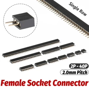 1x2-40Pin 2mm Pitch PCB Header Vertical Female Socket Connector Single Row - Picture 1 of 18