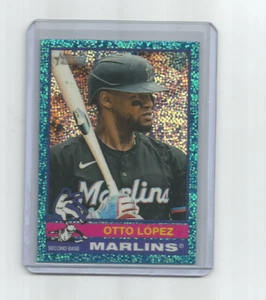 OTTO LOPEZ (Miami Marlins) 2025 TOPPS HERITAGE BLUE SPARKLE PARALLEL CARD #258 - Picture 1 of 1