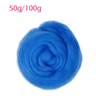 Fibras de lana itinerantes de 50 g/100 g, materiales de fieltro de aguja de lana de fieltro suave de 40 colores Foto 1 de 4