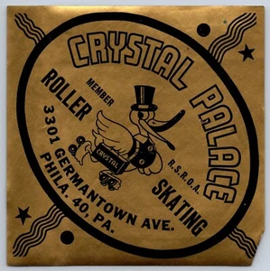 Pegatina vintage de pista de patinaje sobre ruedas Crystal Palace Philadelphia - 5" x 5" - Imagen 1 de 2