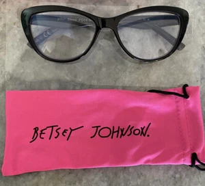 Gafas de lectura Betsey Johnson con bloqueo de luz azul gruesas negras 1,50+ nuevas en caja - Imagen 1 de 2