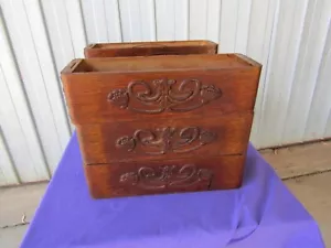 Singer Drawer x 6 Treadle Sewing Cabinet 1915 Tiger Oak Antique - Bild 1 von 8