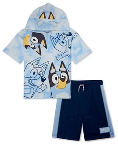 BLUEY Boys Hoodie T Shirt Shorts Set Bingo Dog Costume Girls 4 5 6 7 8 Disney - Picture 1 of 4