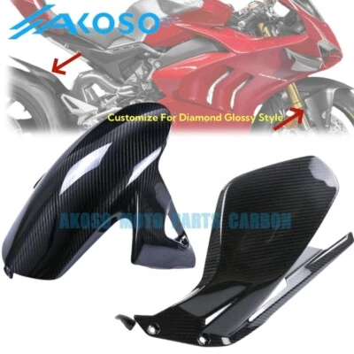 Fibra de carbono 2018-2024 para Panigale V4 guardabarros delantero abrazador trasero diamante brillante Foto 1 de 4