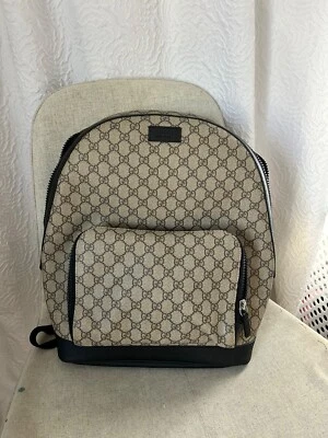 Mochila Gucci GG Supreme GG couro bege - Imagem 1 de 3