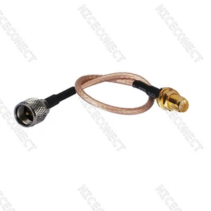 Mini UHF macho a RP-SMA hembra (pin macho) cable cola de cerdo RG316 20 cm para WiFi - Imagen 1 de 2