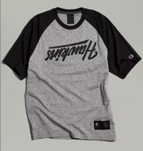 Champion X Stranger Things Hawkins Upside Down Raglan Tee Men Black Grey - Picture 1 of 1