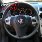 Fits Vauxhall Opel Corsa D 2006+ Black Real Genuine Leather Steering Wheel Cover