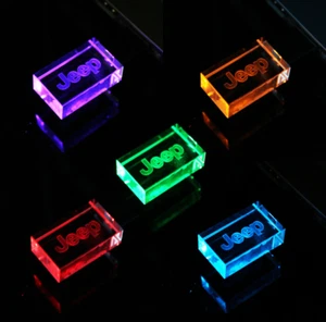 USB Flash Drive 2.0 Metal Stick Car Logo JEEP Fan Lover Driver Gift LED Light - Picture 1 of 12