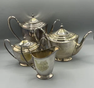 Kernstück versilbert USA Sheffield Set von Kaffee/Teekanne/Sahnekännchen/Zucker - Bild 1 von 9