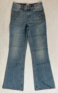 Gucci Kid's Girls Organic Light Blue Denim Pants with Gems 10 Year 657887 4452 - Picture 1 of 5