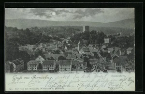 Mondschein-AK Sonnenberg, Ort in der Nacht 1898  - Picture 1 of 2