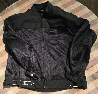 Men's POWER TRIP Black Full Zip Protective Motorcycle Jacket Size 3XL Foto 1 de 4