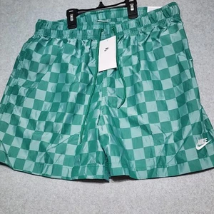 Nike Club Flow karierte grüne Shorts FN3098-365 Herren Large neu mit Etikett neu $ 60 Einzelhandel - Bild 1 von 13