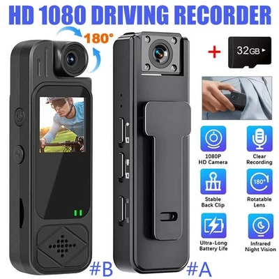 HD 1080P Camcorder Mini Police Body Camera Video Audio Recorder Night Vision Cam - Image 1 of 4