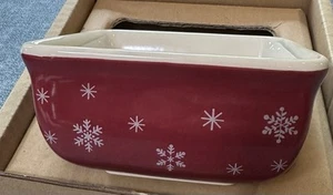 Longaberger Pottery New All The Trimmings Candy Dish Christmas Holiday Square - Picture 1 of 4