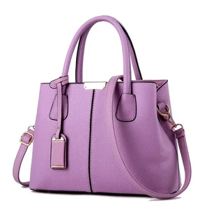 Elegant Violet Purple Pink Tote Bag with Removable Shoulder Strap Zipper Closure - Picture 1 of 8