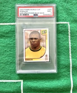 2002 Panini FIFA World Cup Korea Japan Album Stickers Blue Back Ronaldo PSA 9 - Picture 1 of 1