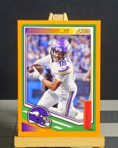 2025 Score #230 Justin Jefferson ORANGE Minnesota Vikings Football Card Parallel - Picture 1 of 2