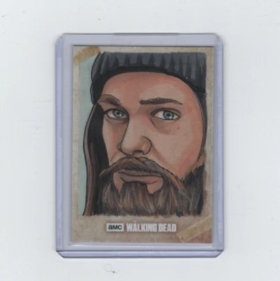 WALKING DEAD ROAD TO ALEXANDRIA JESUS SKETCH CARD BY ARTIST RICH MOLINELLI  1/1! - Image 1 of 2