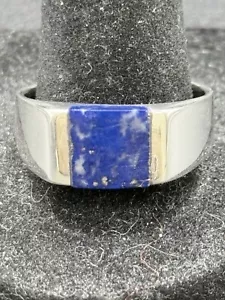 Anello in argento sterling con lapislazzuli originali misura 10,75 nuovo - Foto 1 di 9