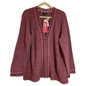 Emme Cárdigan Sweater Women's Sz 2 Long Sleeve Knit NWT Rose Pink - Picture 1 of 9