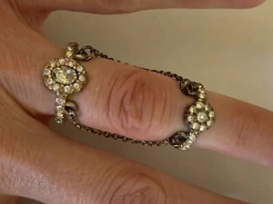 Vintage Double Ring with Chains Costume Jewelry Rare see details - Picture 1 of 11