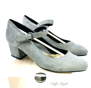 Soft Style by Hush Puppies Dustie Mary Janes Heels- Grey, US 12M - Picture 1 of 10