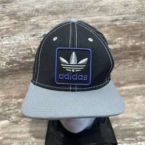 Adidas Trefoil Hat Snapback Adjustable black  Embroidered Blue Logo - Picture 1 of 8