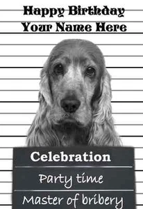 Cocker Spaniel Happy Birthday PIDCO2 A5 Personalised Greeting Card dog design - Picture 1 of 1
