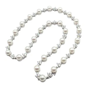 Authentisch! Tiffany & Co Platin Diamant 6,5 mm Perlenkette - Bild 1 von 13