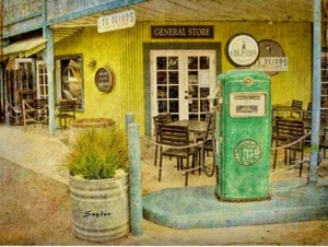 Los Olivos Gemischtwarenladen - Floyd Snyder antike Zapfsäulen Americana Weinland - Bild 1 von 5