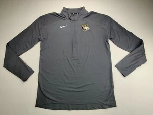 Nike Dri-Fit Top Men's Large 1/4 Zip Charcoal Activewear Thumbholes Pullover - Picture 1 of 10