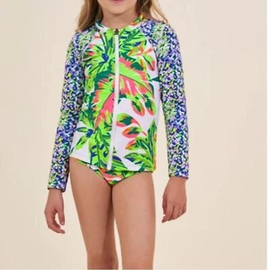 Maaji Girls Cheery Reversible Rashguard Set - Greenleaf Size 10 - Picture 1 of 13