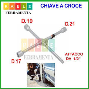 Chiave a croce per ruote bussola 17 19 21 smontaggio ruota auto 1/2 " in acciaio - Foto 1 di 1