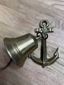 VTG Solid Brass Anchor Nautical Hanging Bell Unisilver LA CA Wall Mount - Picture 1 of 8
