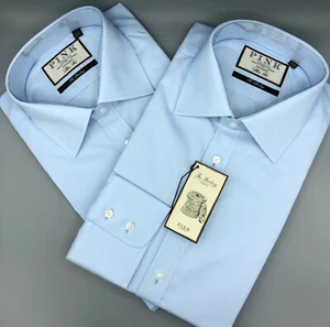 2 x Thomas rosa, hellblaue Shirts, UK:16,5, EU:42, UVP:115£ je, neu mit Etikett - Bild 1 von 12