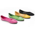 Soft faux leather shoes women's candy color flat shoes casua loafers  